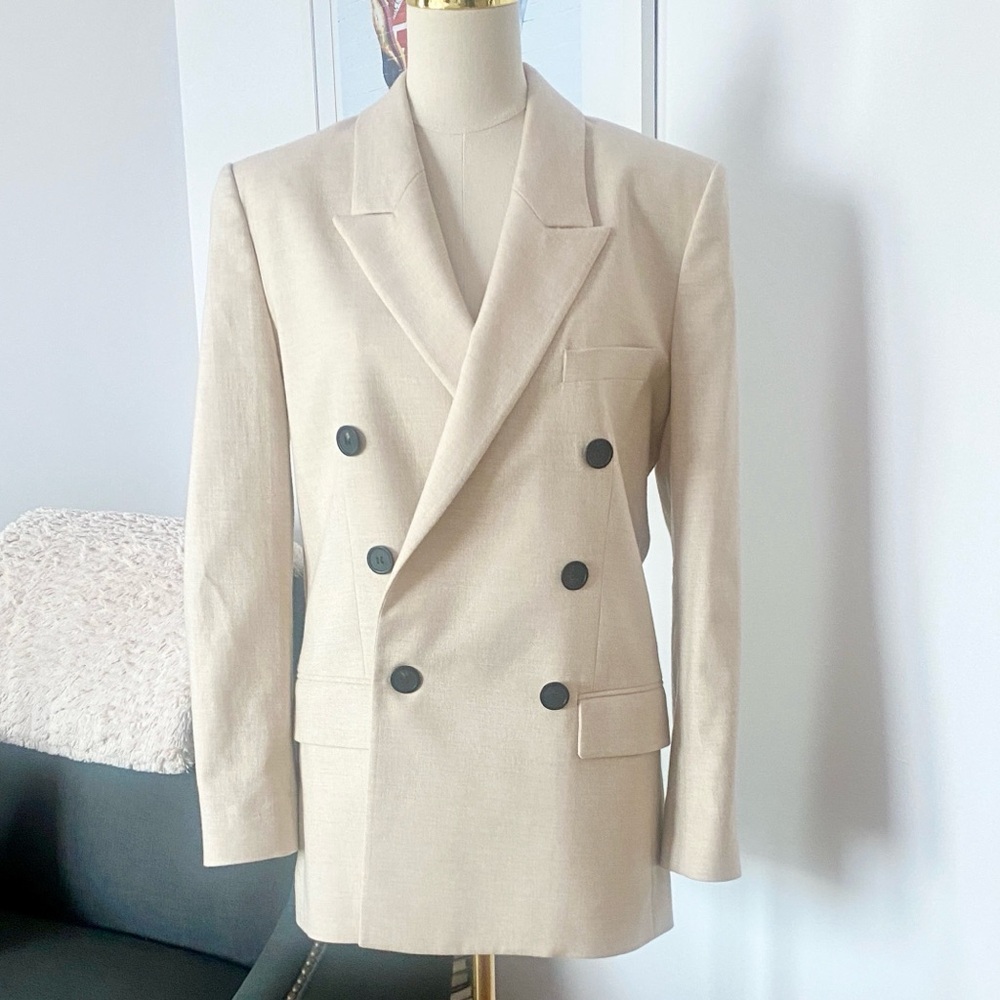 Isabel Marant Etoile Cream Double-Breasted Blazer - Picture 5 of 10